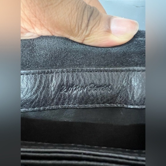 & Other Stories Black Leather Crossbody Shoulder Bag Top Handle - Picture 6 of 8